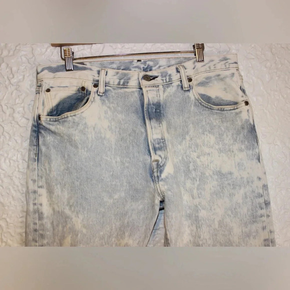 Levi’s 501 Original Fit Straight Leg Button Fly Stone Wash Denim Jeans 34x34 - Picture 3 of 16